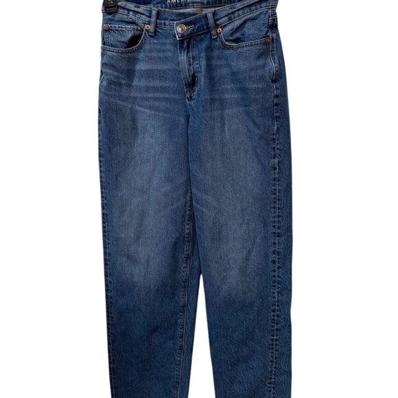 American Eagle Women’s High-Rise Blue Denim Straight-Leg Jeans Size 6 - Picture 1 of 9